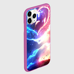 Чехол iPhone 11 Pro матовый Сердце и любовная пара, цвет: 3D-фиолетовый — фото 2