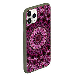 Чехол iPhone 11 Pro матовый Узорный калейдоскоп, цвет: 3D-темно-зеленый — фото 2