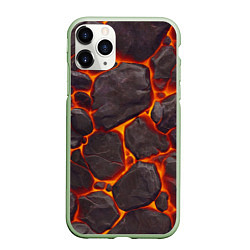 Чехол iPhone 11 Pro матовый Каменная лава, цвет: 3D-салатовый