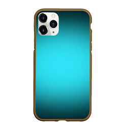 Чехол iPhone 11 Pro матовый Кислотный голубой с градиентом