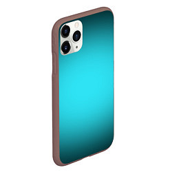 Чехол iPhone 11 Pro матовый Кислотный голубой с градиентом, цвет: 3D-коричневый — фото 2