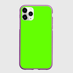 Чехол iPhone 11 Pro матовый Кислотный зеленый, цвет: 3D-фиолетовый