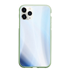 Чехол iPhone 11 Pro матовый Светлые синие и голубые волны, цвет: 3D-салатовый