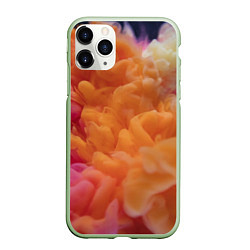Чехол iPhone 11 Pro матовый Разноцветный дым сгустки, цвет: 3D-салатовый