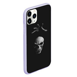 Чехол iPhone 11 Pro матовый Человеческий череп, цвет: 3D-светло-сиреневый — фото 2
