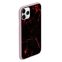 Чехол iPhone 11 Pro матовый Прожилки магмы, цвет: 3D-розовый — фото 2