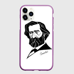 Чехол iPhone 11 Pro матовый Giuseppe Verdi, цвет: 3D-фиолетовый