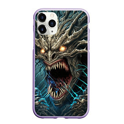 Чехол iPhone 11 Pro матовый Кричащий демон, цвет: 3D-светло-сиреневый