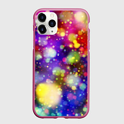Чехол iPhone 11 Pro матовый Радужные блики, цвет: 3D-малиновый