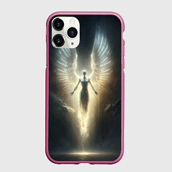 Чехол iPhone 11 Pro матовый Парящая девушка ангел, цвет: 3D-малиновый