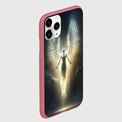 Чехол iPhone 11 Pro матовый Парящая девушка ангел, цвет: 3D-малиновый — фото 2