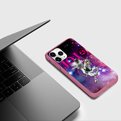Чехол iPhone 11 Pro матовый Made in heaven - stand of Enrico Pucci - Jojo, цвет: 3D-малиновый — фото 2