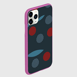 Чехол iPhone 11 Pro матовый Круги и листья, цвет: 3D-фиолетовый — фото 2