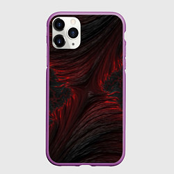 Чехол iPhone 11 Pro матовый Бордовые разводы, цвет: 3D-фиолетовый