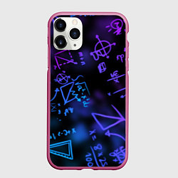Чехол iPhone 11 Pro матовый Неоновые формулы, цвет: 3D-малиновый