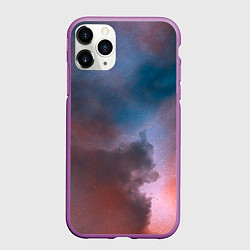 Чехол iPhone 11 Pro матовый Сплетение двух космических сияний, цвет: 3D-фиолетовый