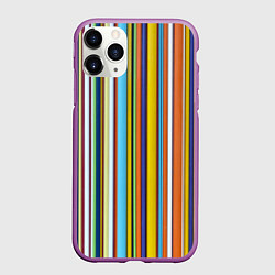 Чехол iPhone 11 Pro матовый Абстрактное множество разноцветных листов, цвет: 3D-фиолетовый