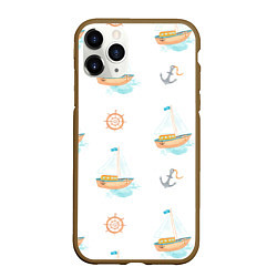 Чехол iPhone 11 Pro матовый Мечты о море, цвет: 3D-коричневый