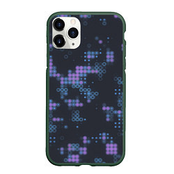 Чехол iPhone 11 Pro матовый Текстурная мозайка, цвет: 3D-темно-зеленый