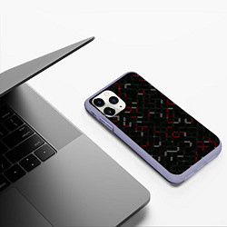 Чехол iPhone 11 Pro матовый Текстурный узор, цвет: 3D-светло-сиреневый — фото 2
