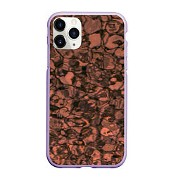 Чехол iPhone 11 Pro матовый Лава и огонь, цвет: 3D-светло-сиреневый