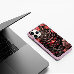 Чехол iPhone 11 Pro матовый Японский демон самурай, цвет: 3D-розовый — фото 2