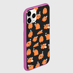 Чехол iPhone 11 Pro матовый Chainsaw Man - Почита паттерн, цвет: 3D-фиолетовый — фото 2