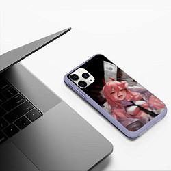Чехол iPhone 11 Pro матовый Человек-Бензопила: Манящая Пауэр, цвет: 3D-светло-сиреневый — фото 2