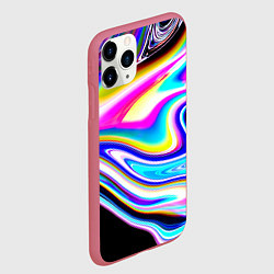 Чехол iPhone 11 Pro матовый Неоновые размытые краски, цвет: 3D-малиновый — фото 2