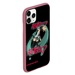 Чехол iPhone 11 Pro матовый Мику Хацунэ гармония, цвет: 3D-малиновый — фото 2