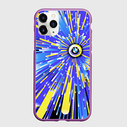 Чехол iPhone 11 Pro матовый BMW - neon pattern - Germany, цвет: 3D-фиолетовый