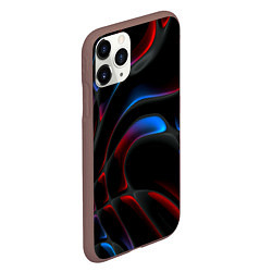 Чехол iPhone 11 Pro матовый Neon colors drops of liquid, цвет: 3D-коричневый — фото 2