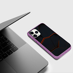 Чехол iPhone 11 Pro матовый Абстрактные разломы текстура, цвет: 3D-фиолетовый — фото 2