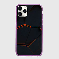 Чехол iPhone 11 Pro матовый Абстрактные разломы текстура, цвет: 3D-фиолетовый