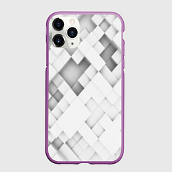 Чехол iPhone 11 Pro матовый Серые кубы на белом, цвет: 3D-фиолетовый