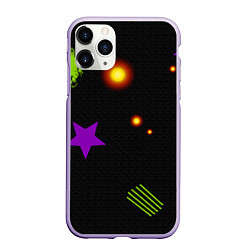 Чехол iPhone 11 Pro матовый Cosmic view, цвет: 3D-светло-сиреневый