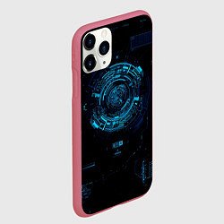 Чехол iPhone 11 Pro матовый Кибер абстракт, цвет: 3D-малиновый — фото 2