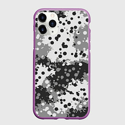 Чехол iPhone 11 Pro матовый Камуфляж в точку, цвет: 3D-фиолетовый