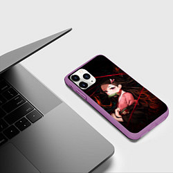 Чехол iPhone 11 Pro матовый Nezuko Demon Slayer art, цвет: 3D-фиолетовый — фото 2