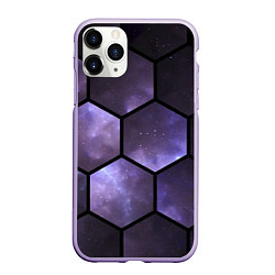 Чехол iPhone 11 Pro матовый Звездные соты, цвет: 3D-светло-сиреневый