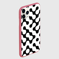Чехол iPhone 11 Pro матовый Чёрно-белый растровый узор, цвет: 3D-малиновый — фото 2