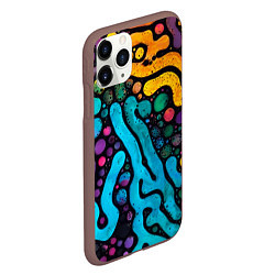 Чехол iPhone 11 Pro матовый Цветные микроорганизмы, цвет: 3D-коричневый — фото 2
