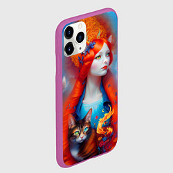 Чехол iPhone 11 Pro матовый Рыжая Кэт, цвет: 3D-фиолетовый — фото 2