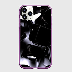 Чехол iPhone 11 Pro матовый Хромированные кубы, цвет: 3D-фиолетовый