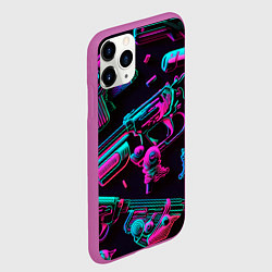 Чехол iPhone 11 Pro матовый Неоновый пистолет, цвет: 3D-фиолетовый — фото 2