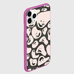 Чехол iPhone 11 Pro матовый Камни с лицами, цвет: 3D-фиолетовый — фото 2