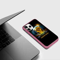 Чехол iPhone 11 Pro матовый Пивной череп, цвет: 3D-малиновый — фото 2