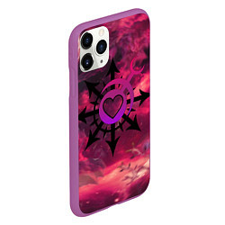 Чехол iPhone 11 Pro матовый Метка хаоса Слаанеш, цвет: 3D-фиолетовый — фото 2