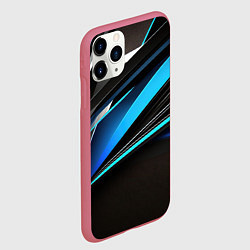 Чехол iPhone 11 Pro матовый Dark geometry, цвет: 3D-малиновый — фото 2