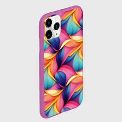 Чехол iPhone 11 Pro матовый Абстрактные цветы в узоре, цвет: 3D-фиолетовый — фото 2